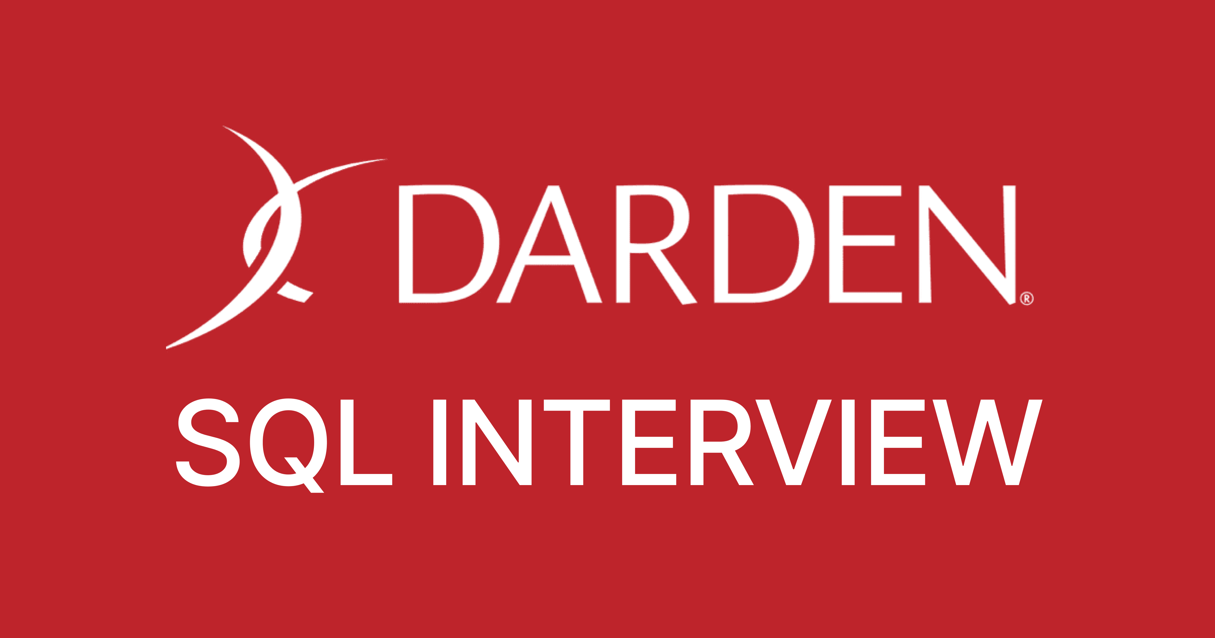 Darden Restaurants SQL Interview Questions