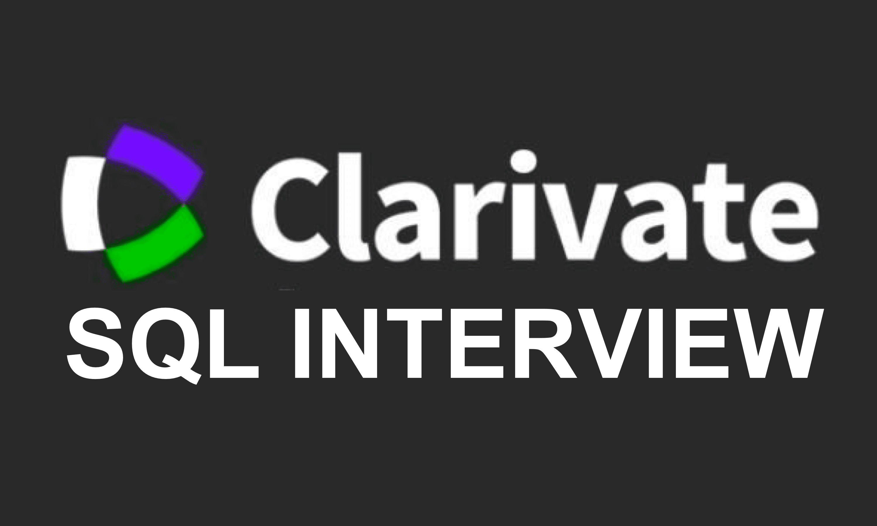 Clarivate Analytics SQL Interview Questions