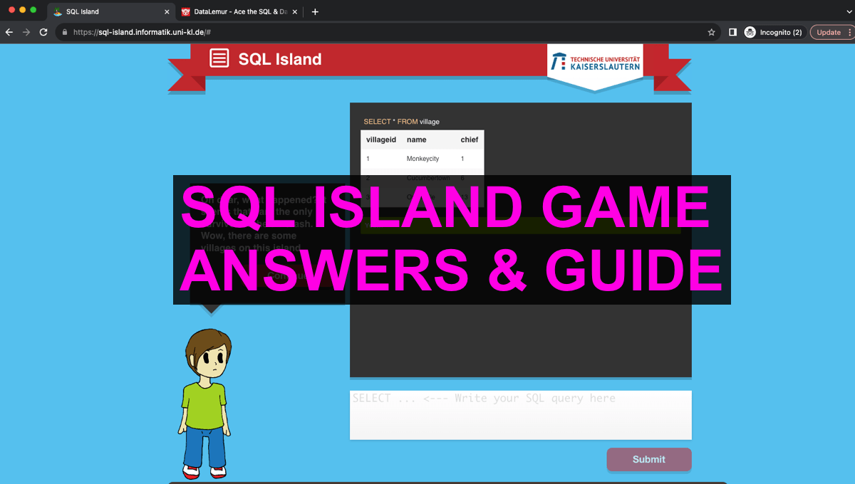SQL Island Game Answers In English