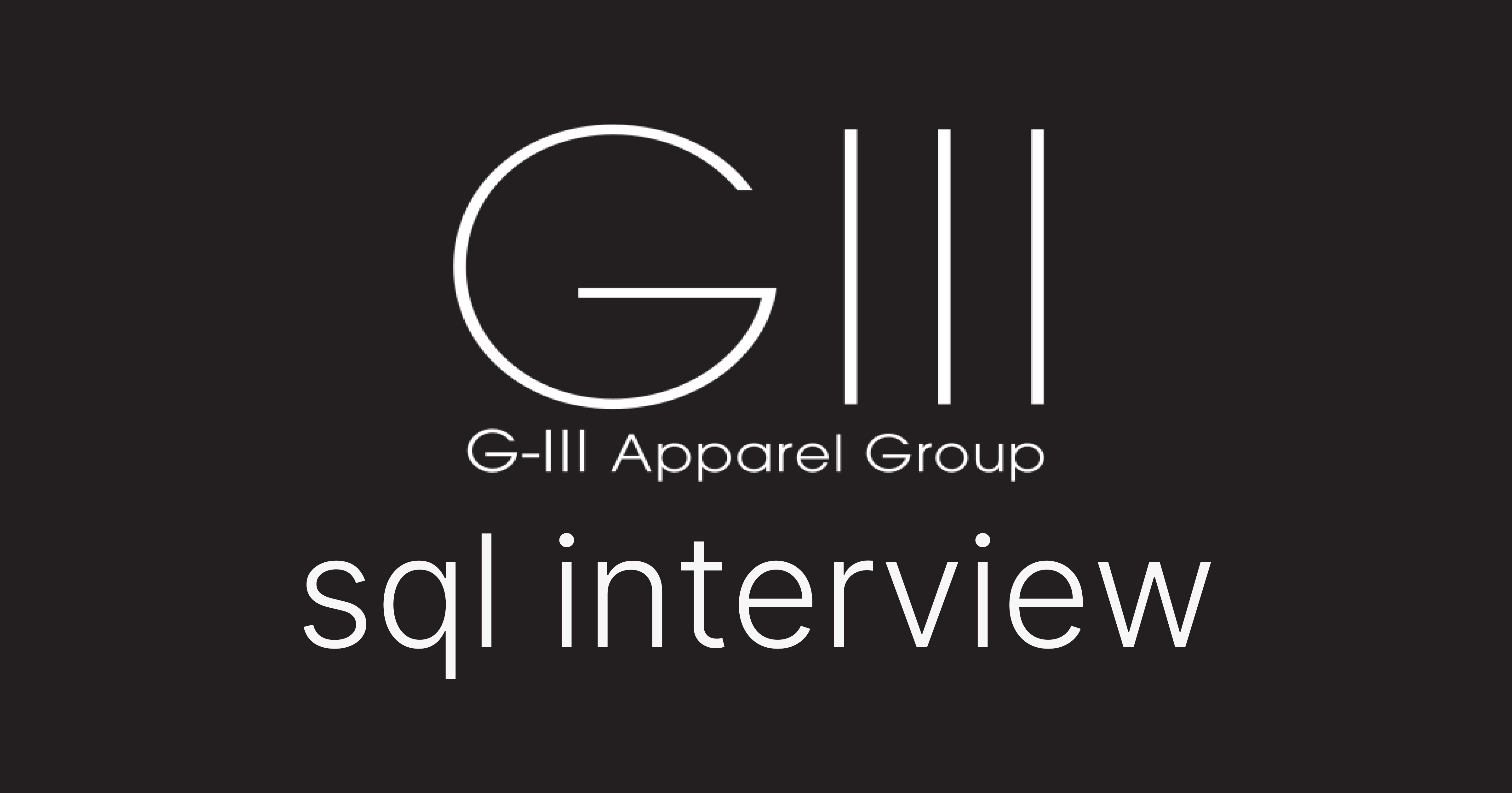 G-III Apparel Group SQL Interview Questions