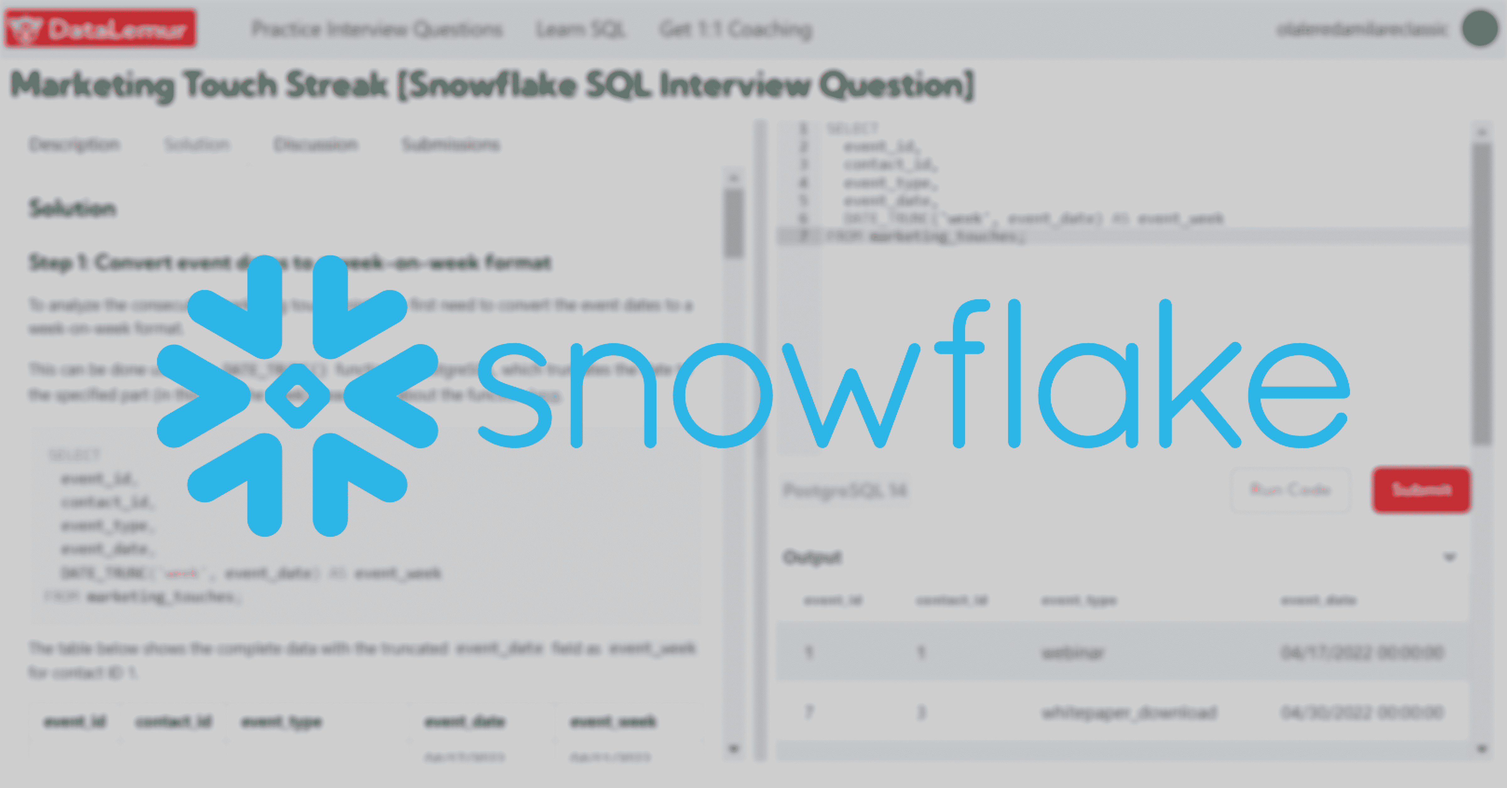 Snowflake SQL Interview Question
