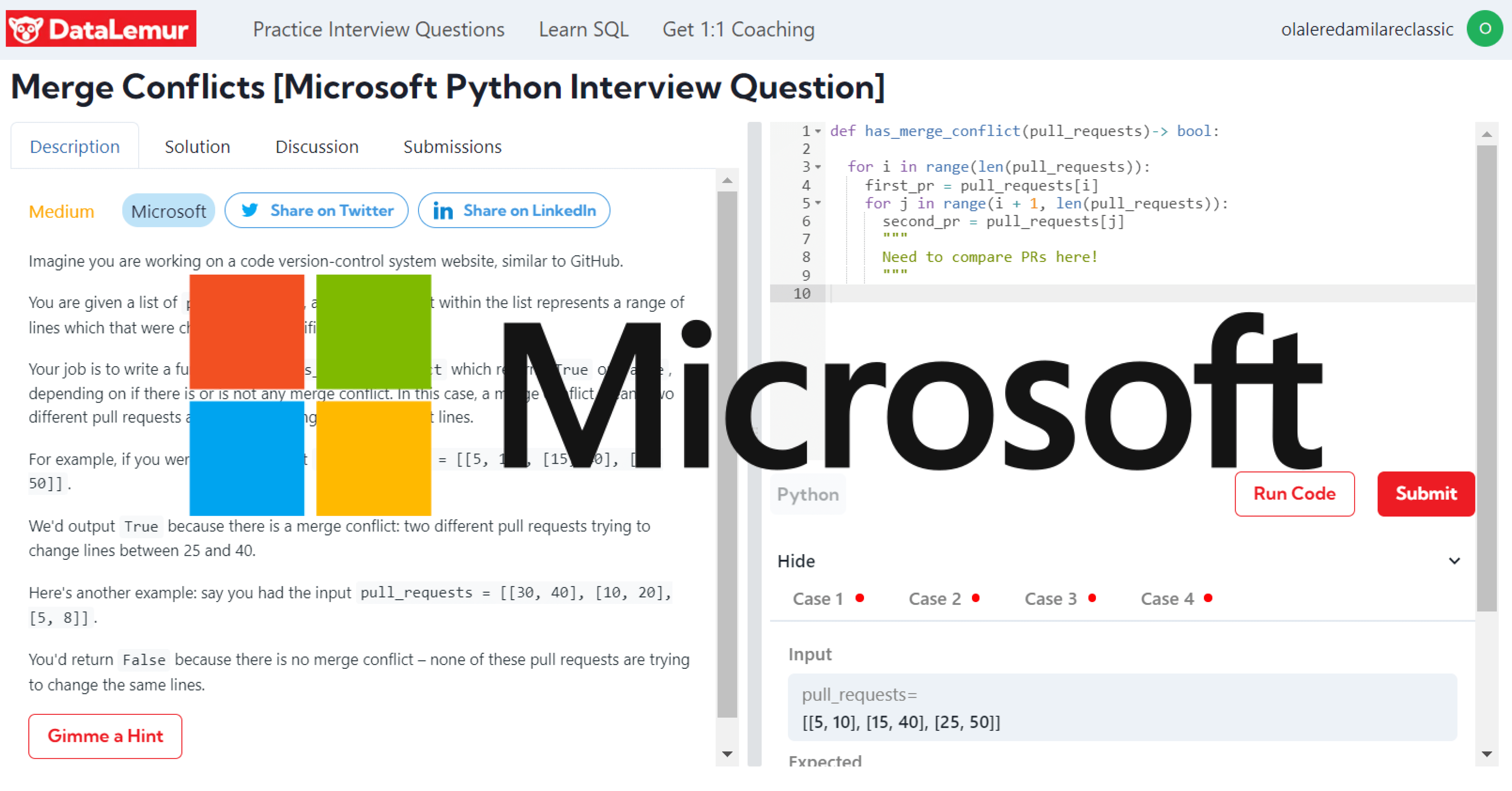 Microsoft Python Interview Question