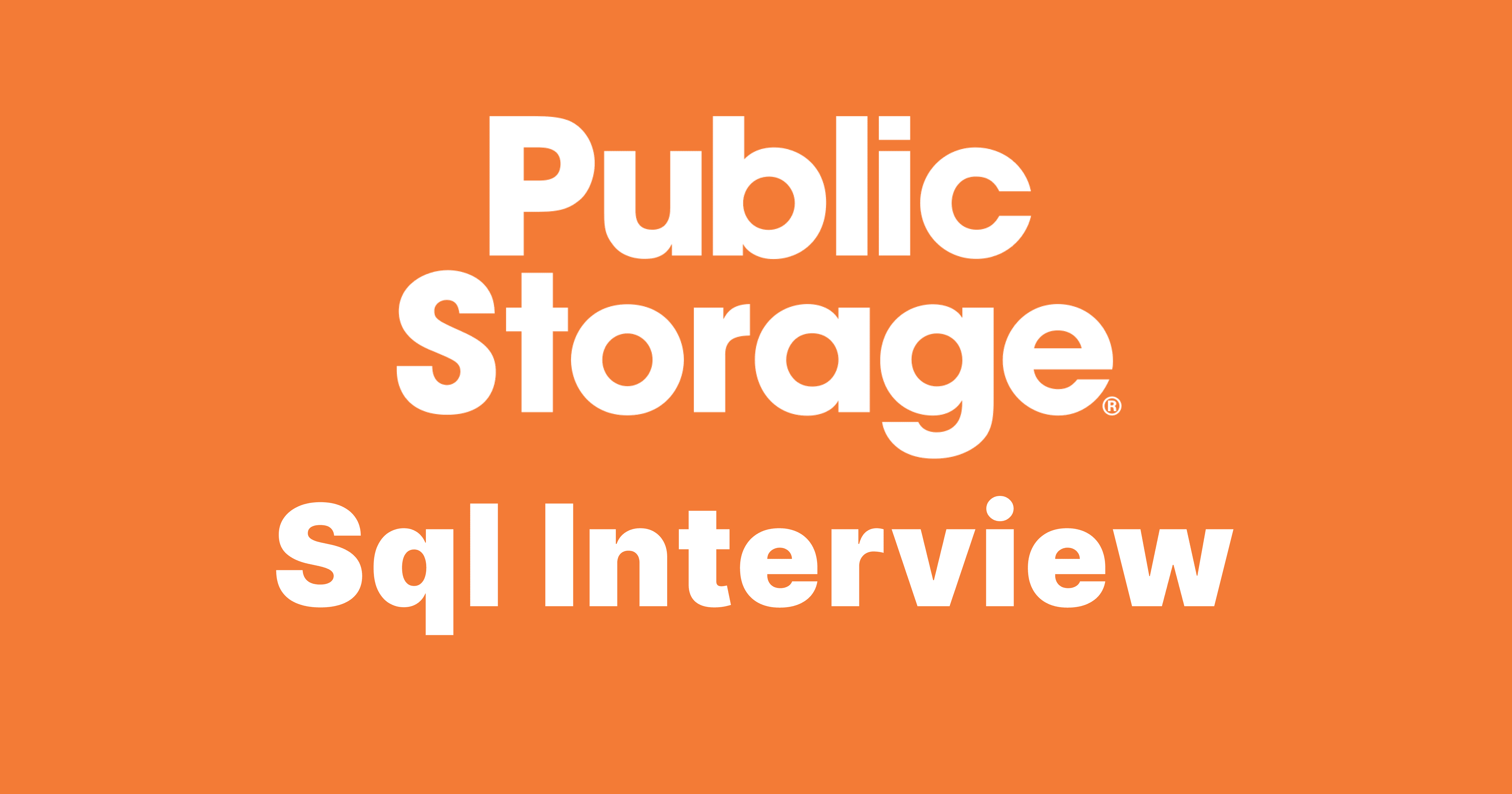 Public Storage SQL Interview Questions