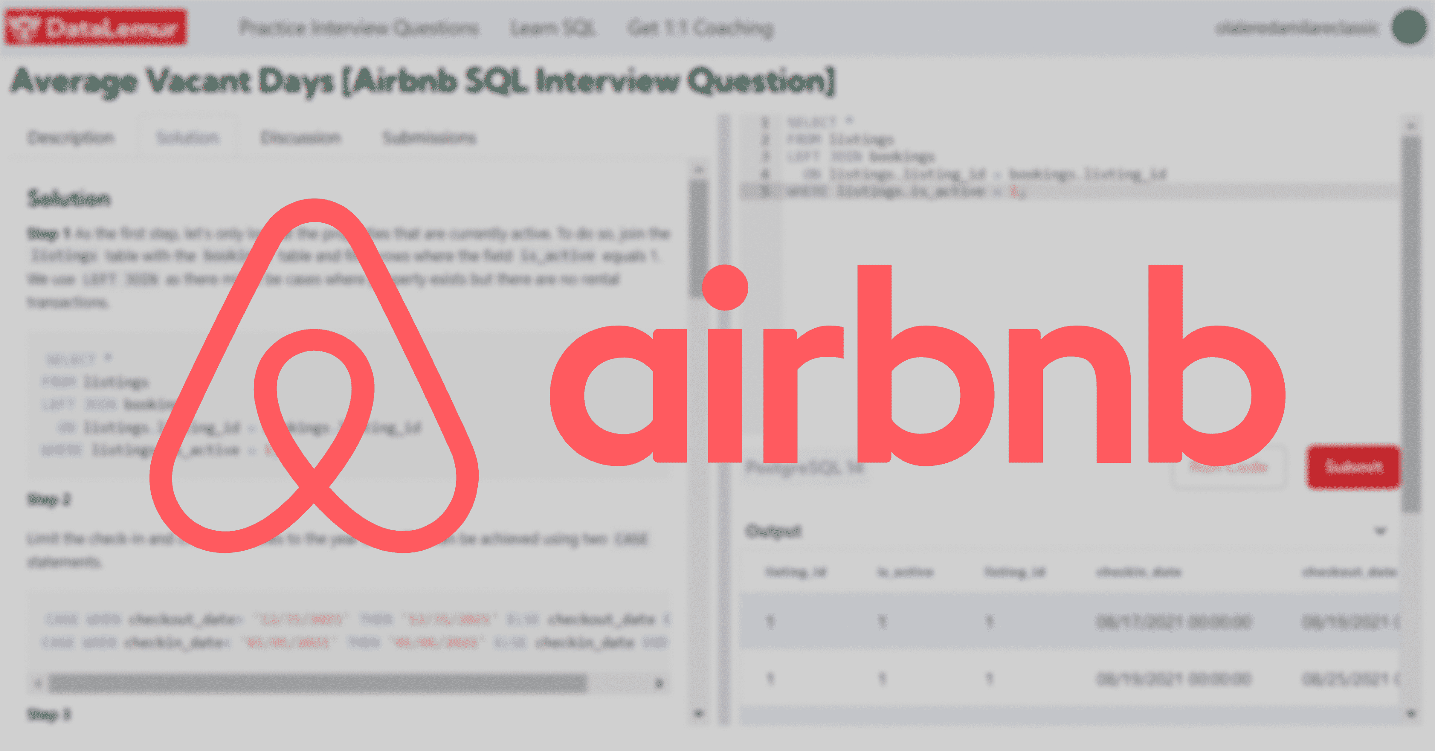 Airbnb SQL Interview Question