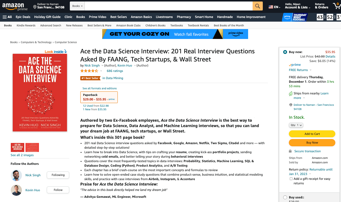 Ace the Data Science Interview on Amazon