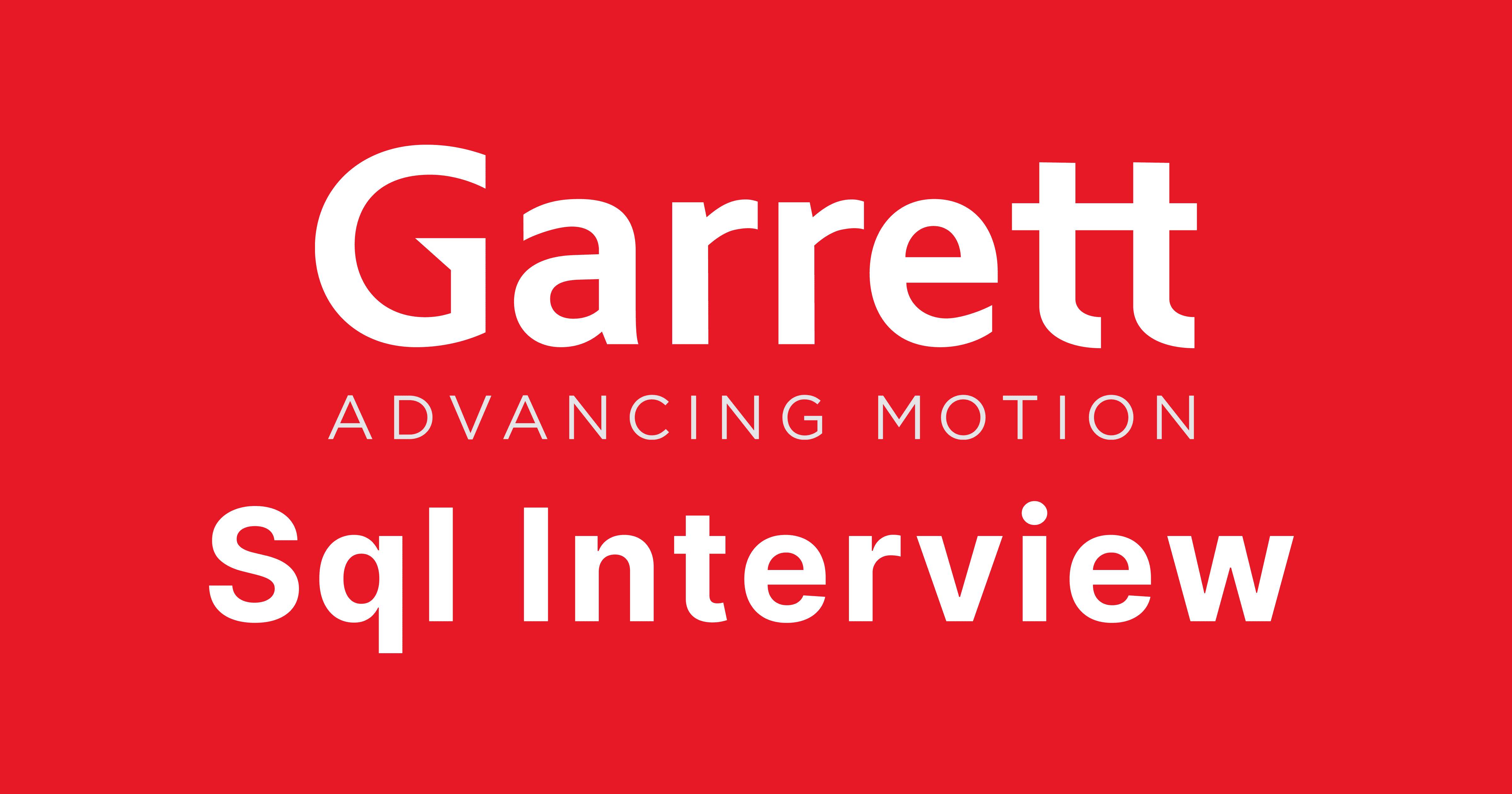 Garrett Motion SQL Interview Questions