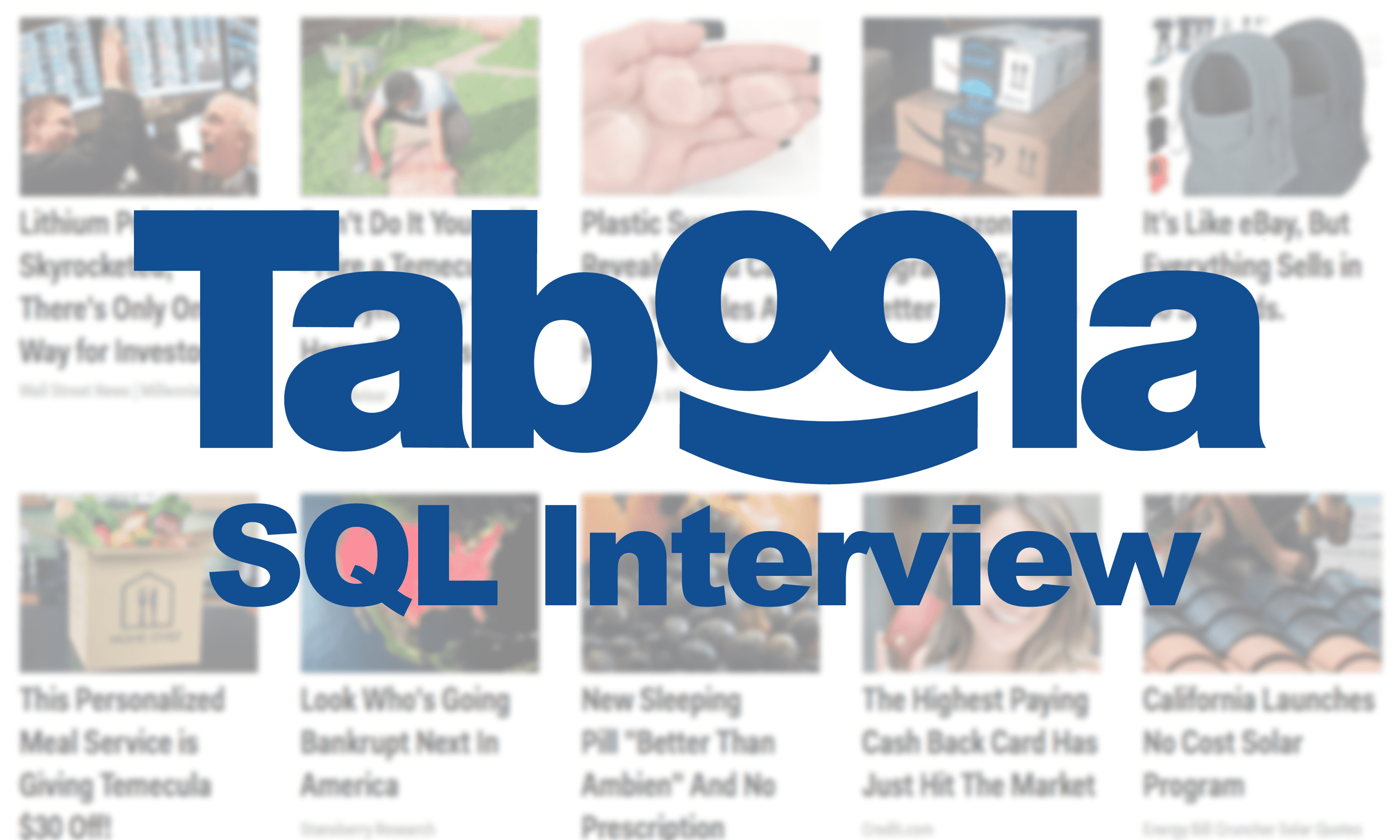 Taboola SQL Interview