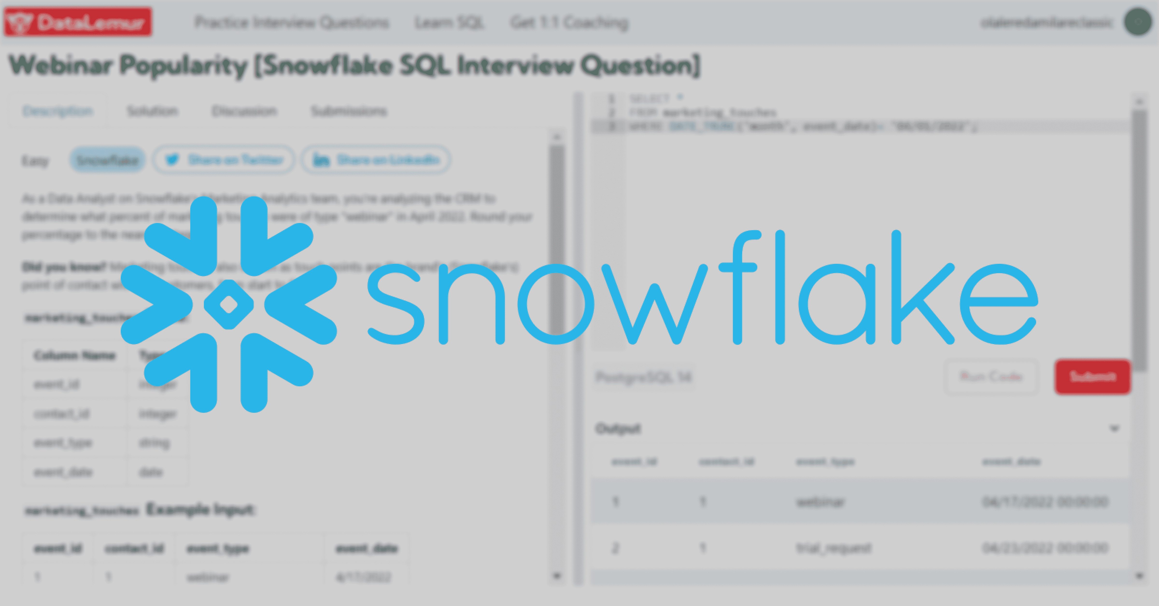 Snowflake SQL Interview Question