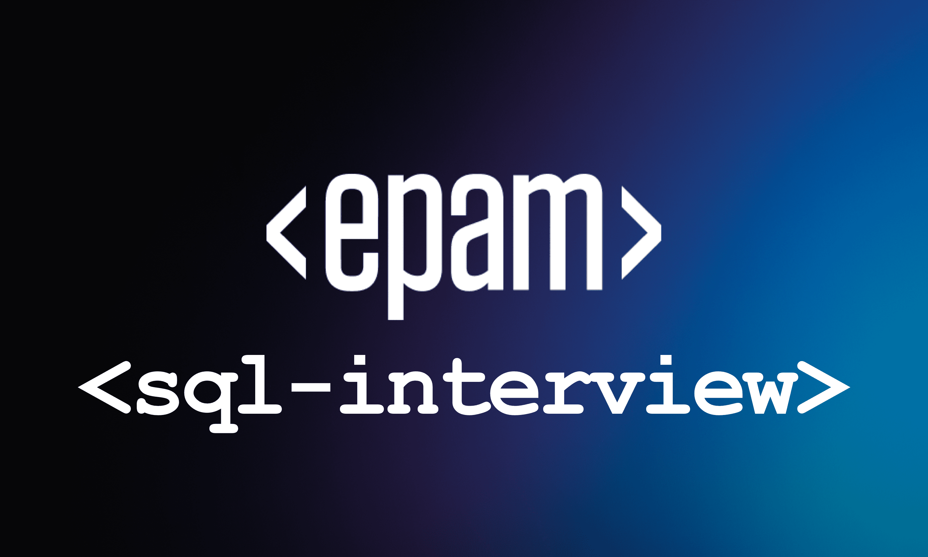 EPAM SQL Interview
