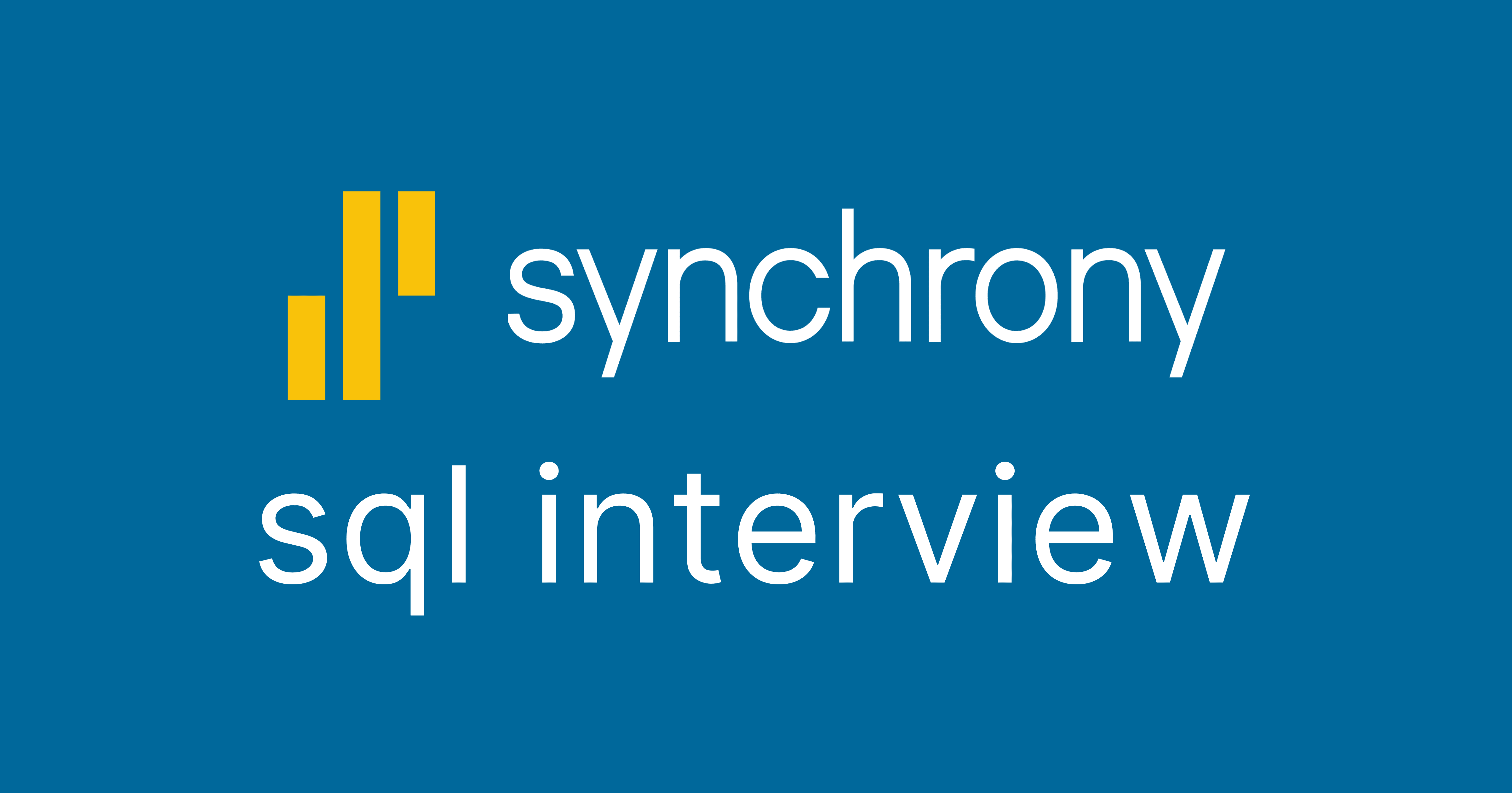 Synchrony Financial SQL Interview Questions