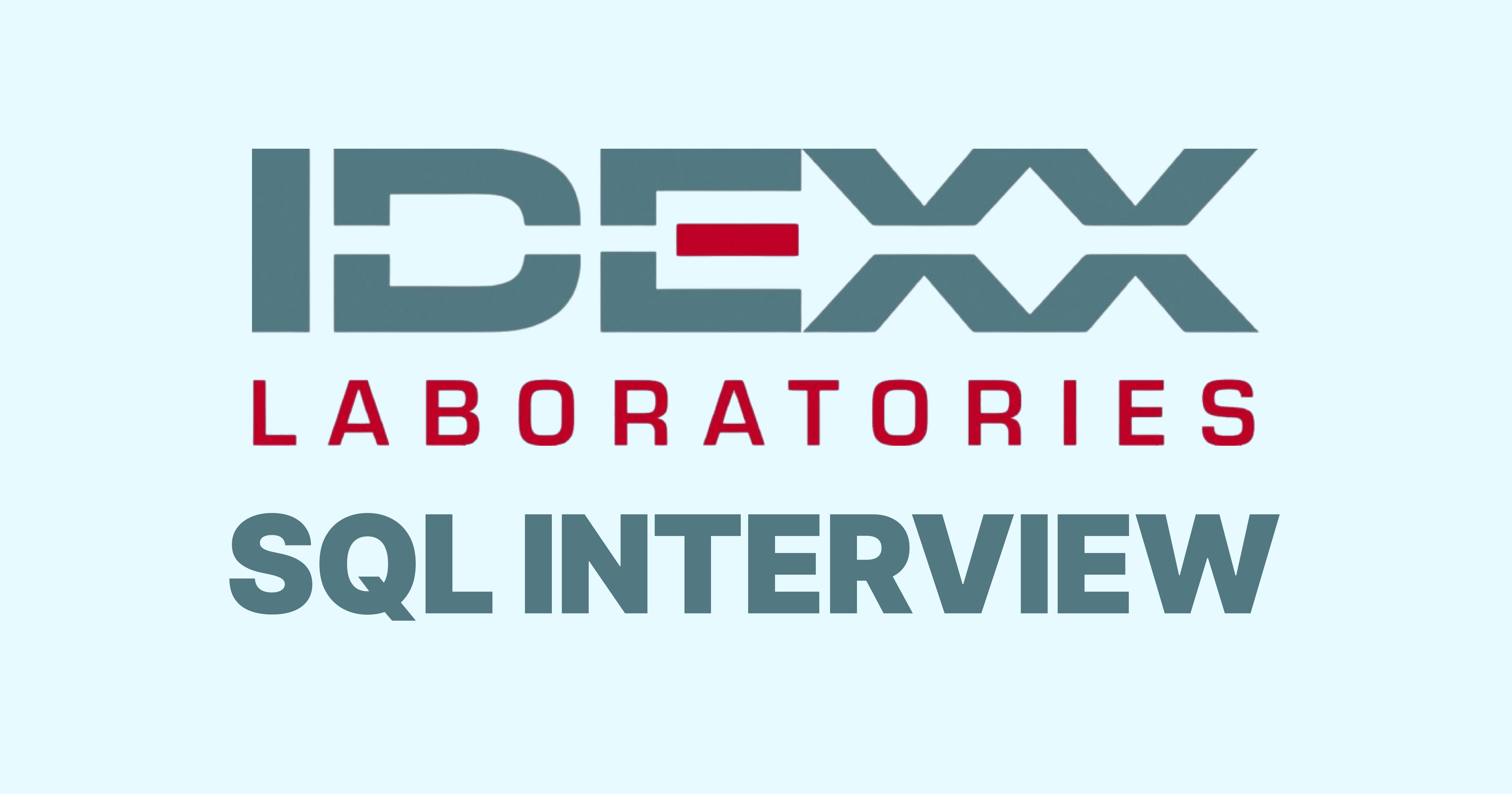 IDEXX Laboratories SQL Interview Questions