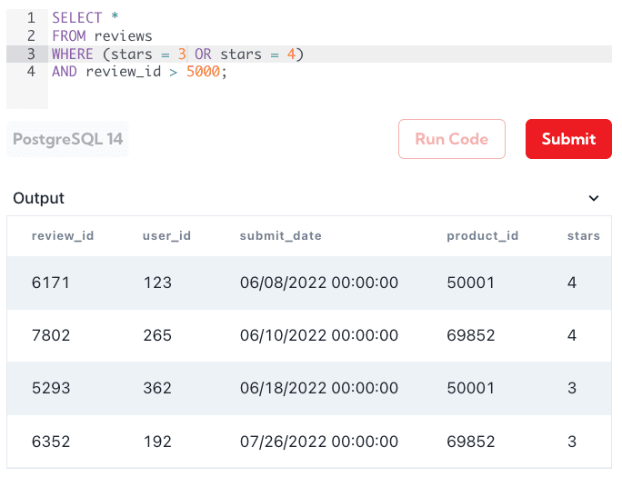 SQL AND OR Example