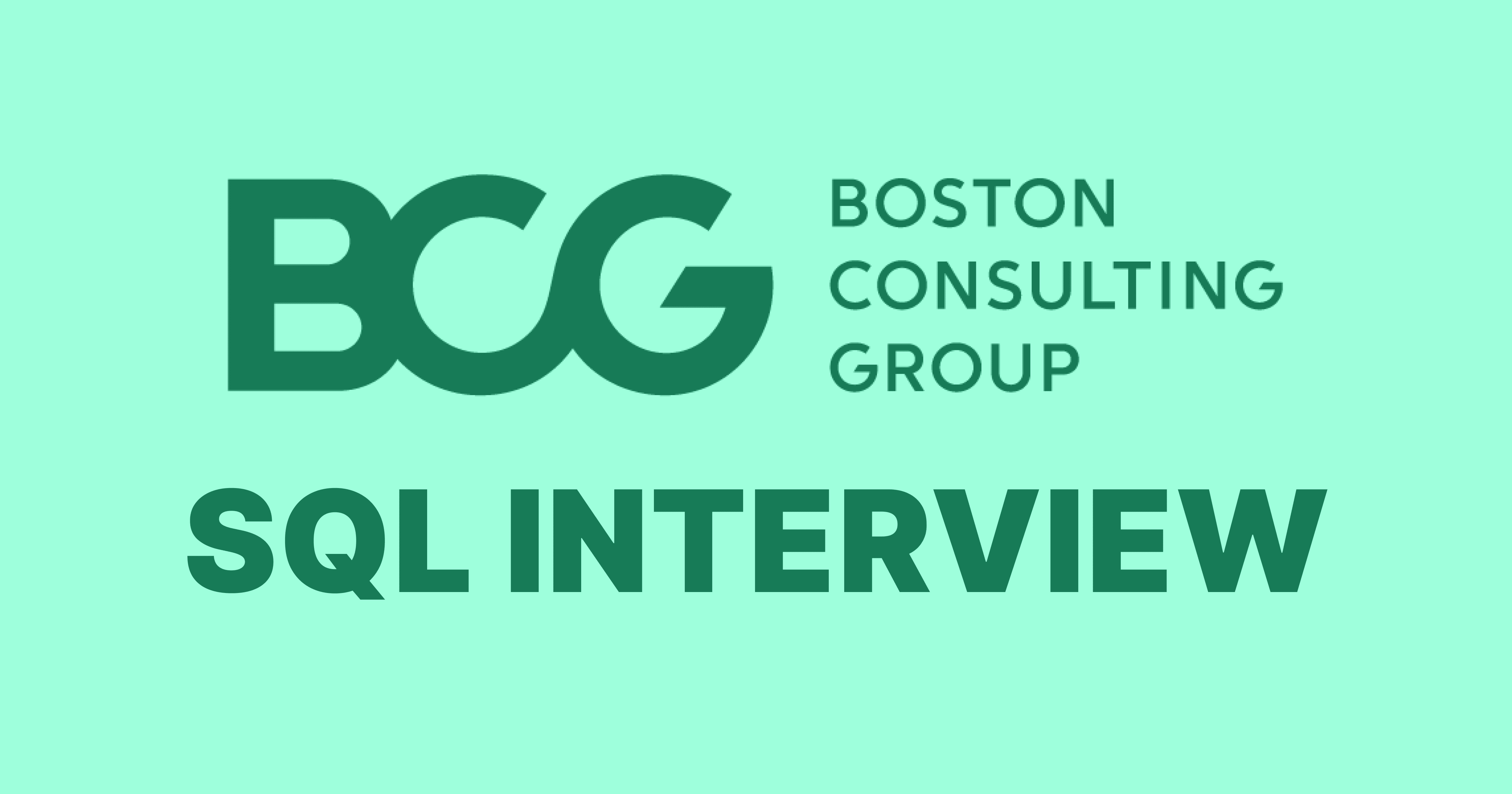 BCG SQL Interview Questions