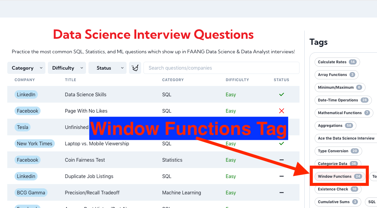 Window Function SQL Interview Questions