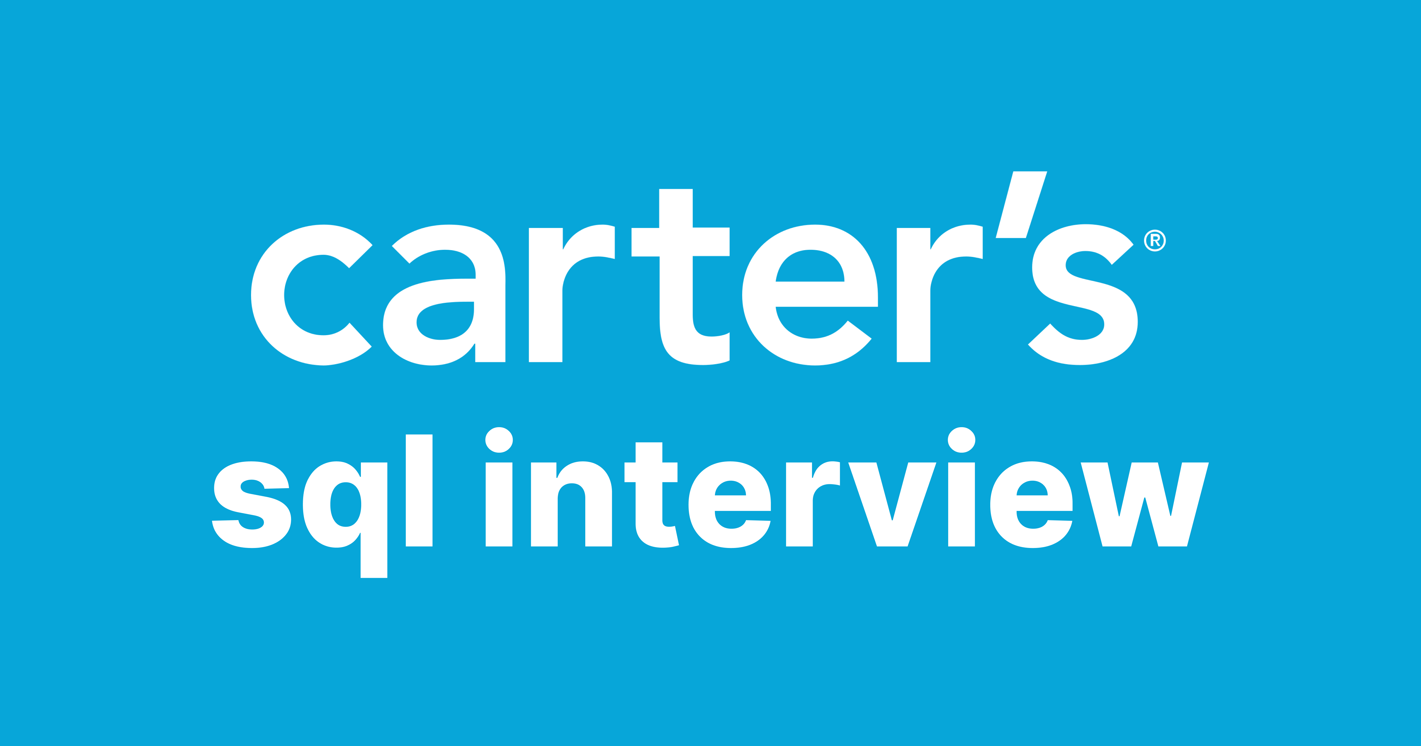 Carter's SQL Interview Questions