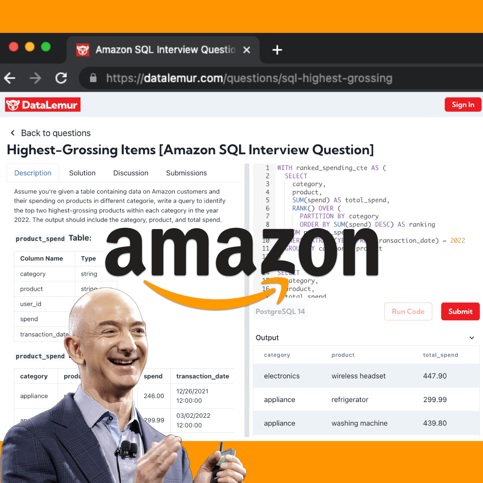 Amazon Window Function SQL Interview Problem