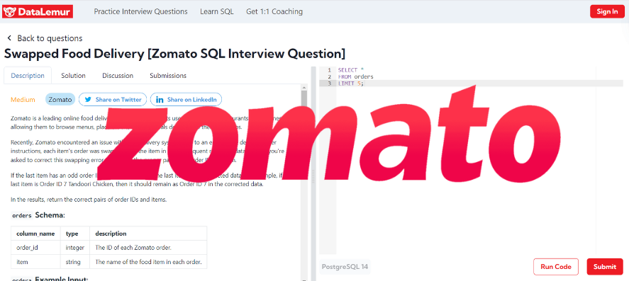 Zomato SQL Question