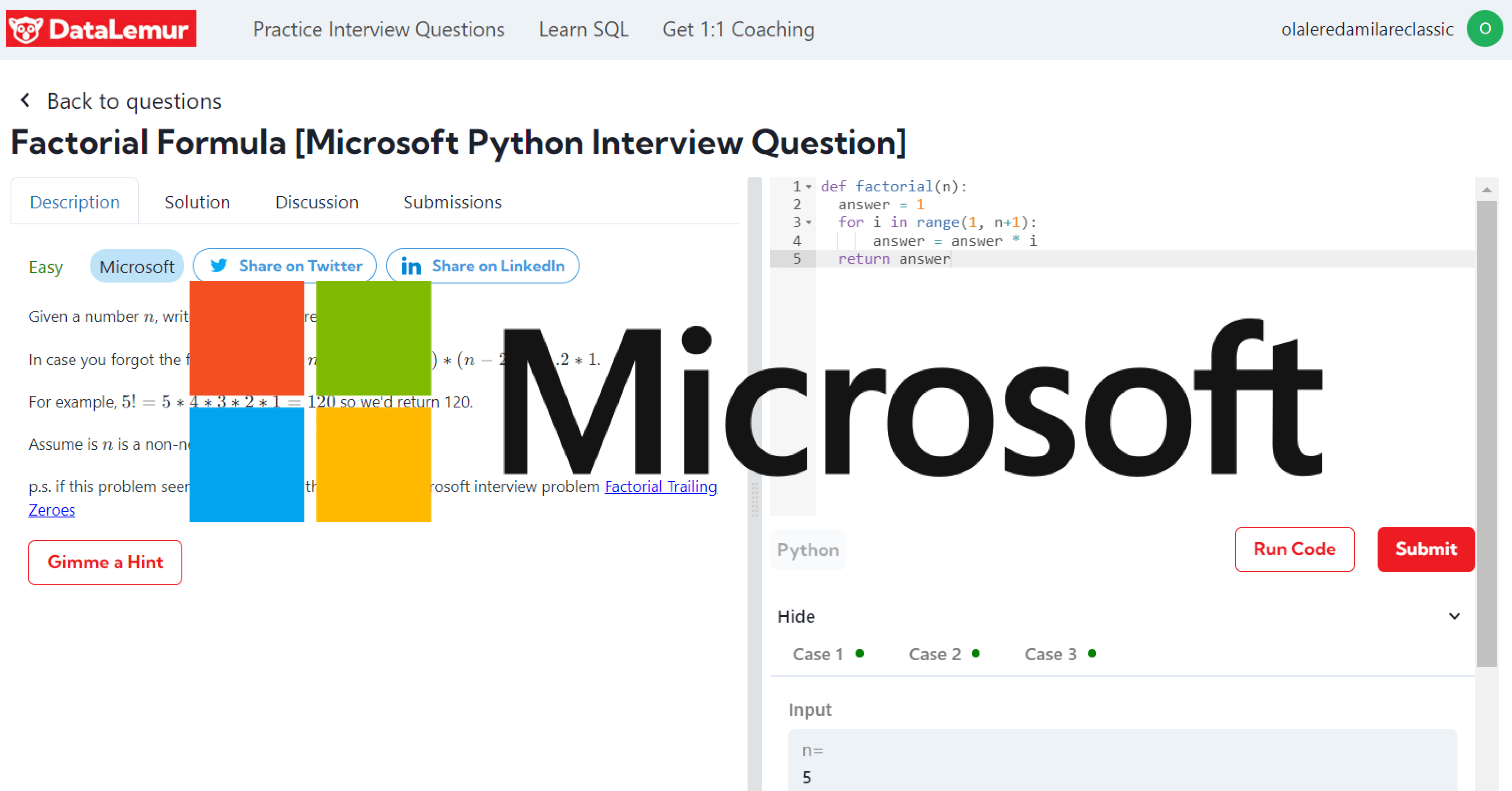 Microsoft Python Interview Question