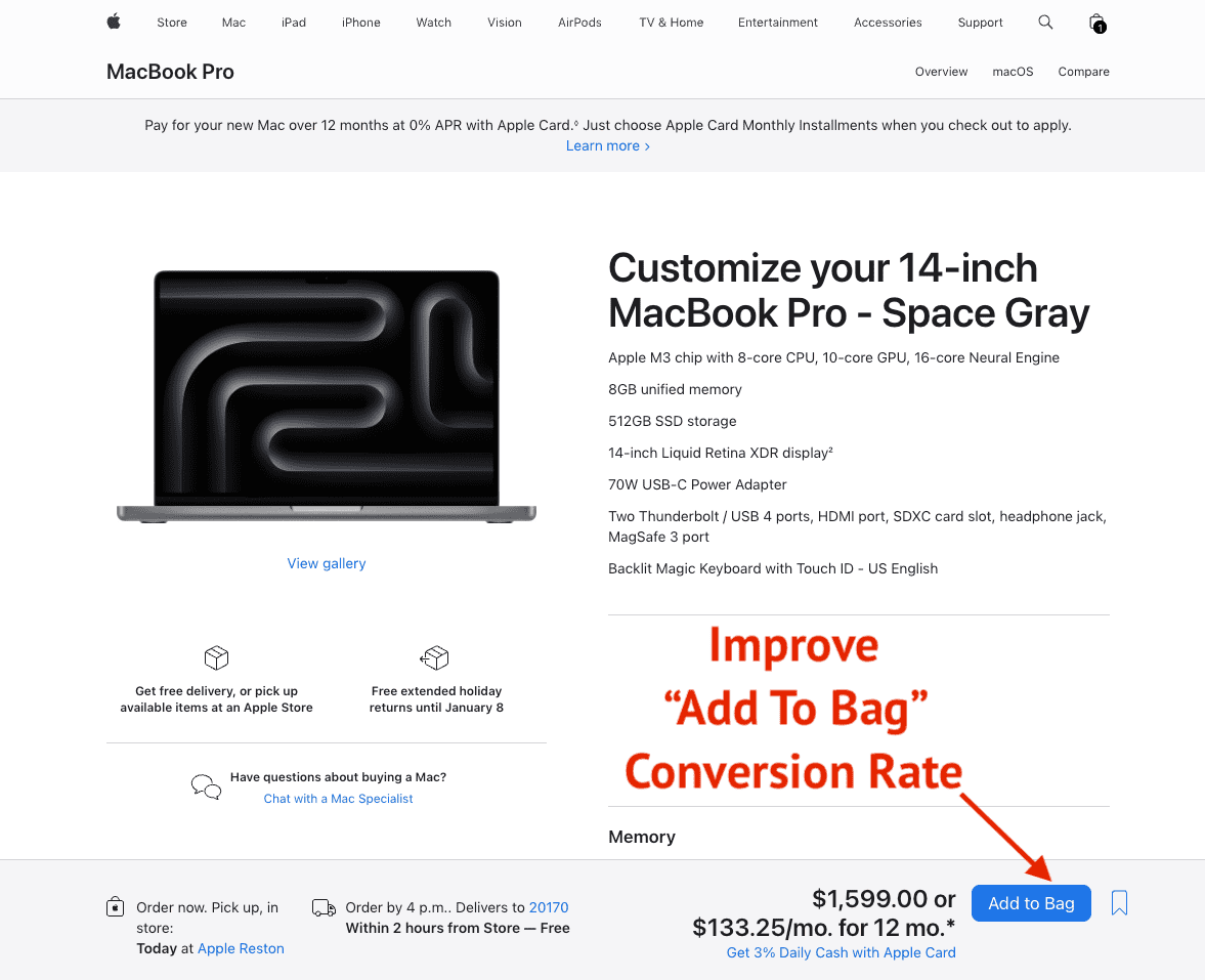 Add to Bag Apple Conversion Rate